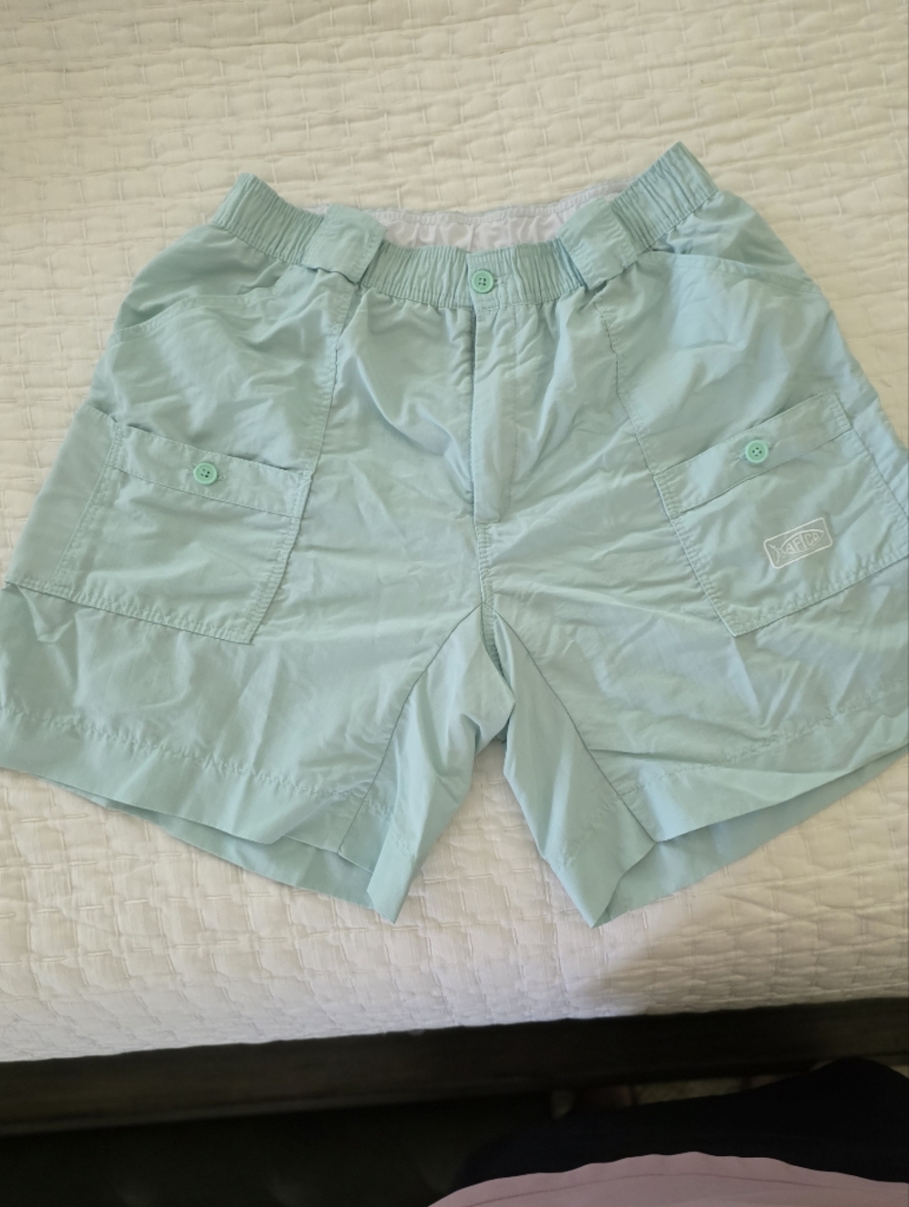AFTCO Mens Shorts Aqua Blue Size 35